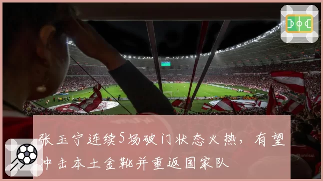 张玉宁连续5场破门状态火热，有望冲击本土金靴并重返国家队